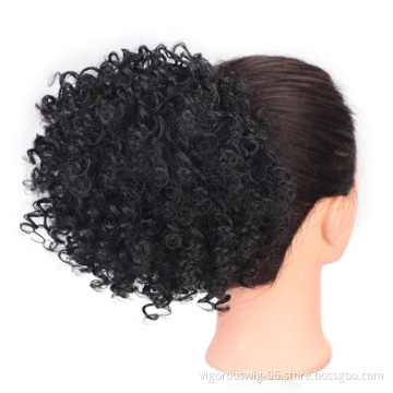 Vigorous Drawstring Afro Kinky Synthetic Ponytail for Black Women Clip in Hair Extension Kinky Curly Ponytail Hairpiece